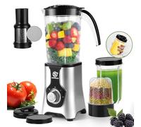 SUPERLEX 4-in-1 Jug Blender 1.25L, 400W Electric Smoothie Maker | 22000 RPM Multifunctional Blender for Juicing, Grinding & Ice Crushing, Portable Mixer with Stainless Steel Blades