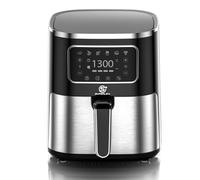 SUPERLEX Air Fryer 5.5L Digital Fryer Oven Family Size 6 in 1 Use No Oil Energy Efficient Adjustable Thermostat Non Stick Basket Stainless Steel Broil Roast Bake Dehydrate Reheat Healthy Cooking