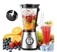 SUPERLEX Blender 800W Smoothie Maker 1.5L Glass Jug 4 Removable Stainless Steel Blades Electric Jug Mixer Ice Crushing 2 Speeds with Pulse for Smoothies Milkshakes Cocktails Fruit Juice