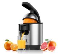 SUPERLEX Electric Citrus Juicer Orange Lemon Juicer Stainless Steel Juice Press with Removable Pulp Filter Efficient Extraction Compact Orange Squeezer for Orange Lemon Grapefruit Citrus Fruits