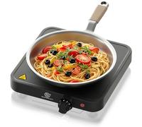 SUPERLEX Single Hot Plate Electric Hob, 1500W Portable Table Top Hob with Cast Iron Heating Ring, 5 Temperature Settings for Home Kitchen and Camping, Adjustable Thermostat and Overheating Protection