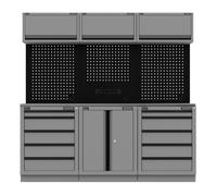 Superline Pro ® Black Edition Storage System With Stainless Worktop 2.04M