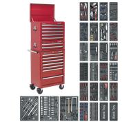 Superline PRO® Tool Chest Combination 14 Drawer with 1179pc Tool Kit - Red