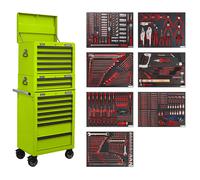 Superline Pro ® Tool Chest Combination 14 Drawer With 446Pc Tool Kit - Green