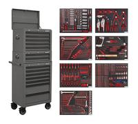 Superline Pro ® Tool Chest Combination 14 Drawer With 446Pc Tool Kit - Grey