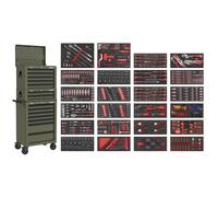 Superline Pro ® Tool Chest Combination 14 Drawer With 447Pc Tool Kit - Khaki