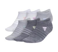 Superlite 3.0 No Show Athletic Socks (6-Pair) low-profile fit with targeted padding and arch compression, Transparent Onyx/Pink Spark Seeds/Preloved Purple, M