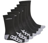 Superlite Linear Logo Socks - 6-Pack, Crew (for Men) - BLACK/WHITE/GREY (L )
