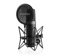 Superlux CMH8AMKII 1-Inch Cardioid Condenser Microphone Kit for Vocals | For vocalists and home studios; 1-inch gold diaphragm, 5dB(A) self-noise, shock mount, pop filter and 5m XLR cable.