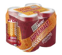 Supermalt Original Non-Alcoholic Vegan Malt Drink with B Vitamins 4 x 330ml (Pack of 1)