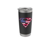 Superman American Flag Shield Logo Stainless Steel Insulated Tumbler