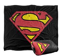 SUPERMAN Blanket, 152 x 127 cm, Distressed Shield, Silky Touch Super Soft Throw Blanket