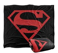 SUPERMAN Blanket, 152 x 127 cm, Red On Black Shield, Silky Touch Super Soft Throw Blanket
