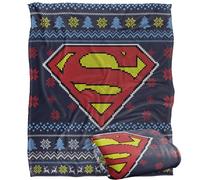 SUPERMAN Blanket, 152 x 127 cm Ugly Christmas Sweater Logo Silky Touch Super Soft Throw Blanket