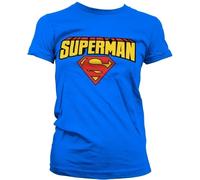 Superman Blockletter Logo Girly T-Shirt Damen Blue