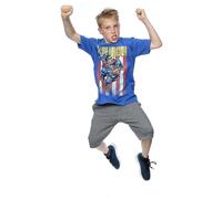 Superman Boy's Flight Cotton T-Shirt in Blue | Size: 7-8 Years Superman Blue 7-8 Years