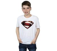 Superman Boy's Logo Cotton T-Shirt in White | Size: 5-6 Years Superman White 5-6 Years