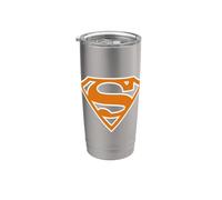 Superman Burnt Orange & White Shield Stainless Steel Insulated Tumbler