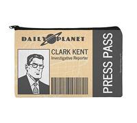 Superman Clark Kent Press Pass Makeup Cosmetic Bag Organizer Pouch