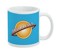 Superman Daily Planet Ceramic Coffee Mug, Novelty Gift Mugs for Coffee, Tea and Hot Drinks, 11oz, White