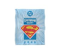 Superman Day 2025 Logo Silky Touch Super Soft Throw Blanket 152 X 127 cm in White Superman White 152 X 127 cm