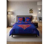 Superman Double Duvet Cover 240x220 + 2 Pillowcases 65x65 Blue Polycotton | Reversible double bedding | Polycotton quick dry | Official DC Comics licence | Gift idea | Adults | Machine washable