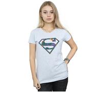 Superman Floral Logo 1 Cotton T-Shirt DC Comics Grey L