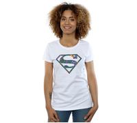 Superman Floral Logo 1 Cotton T-Shirt DC Comics White M