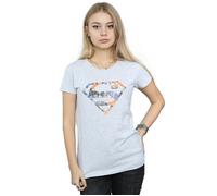 Superman Floral Logo 2 Cotton T-Shirt DC Comics Grey M