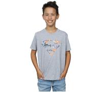 Superman Floral Logo 2 T-Shirt DC Comics Grey 5-6 Years