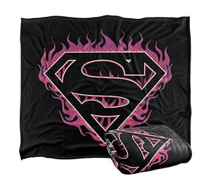 SUPERMAN Fuchsia Flames Officially Licensed Silky Touch Super Soft Throw Blanket 152 x 127 cm