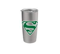 Superman Green & White Shield Stainless Steel Insulated Tumbler