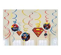 Superman Hanging Swirl Decorations (12pc)