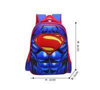 (Superman-L) 3D Spiderman Batman Kids School Bag Backpack Boy
