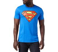 DC Comics Men's Superman Logo Short Sleeve T-Shirt, Royal Blue, S UK