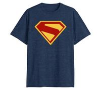 Superman Logo Symbol Legacy Justice League DC Shield Movie Adult T-Shirt, Navy Heather, Large