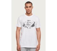 Superman Men's Faded Black & White Logo T-Shirt | Size: Small Superman White S
