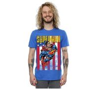 Superman Men's Flight Cotton T-Shirt in Blue | Size: Small Superman Blue S