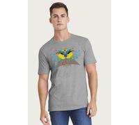 Superman Men's Flying Past The Sun T-Shirt in Mid Grey | Size: Small Superman Mid Grey S