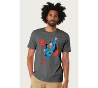 Superman Men's Flying To The Rescue T-Shirt in Charcoal | Size: 2XL Superman Charcoal 2XL