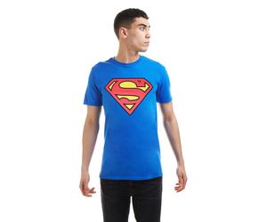 Superman Men's Logo Cotton T-Shirt Blue | Size: Small Superman Blue S