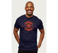 Superman Men's My Dad Is The Super Hero Fathers Day T-Shirt in Navy | Size: Medium Superman Navy M