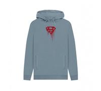 Superman Men's Official Drip Shield Hoodie in Mid Blue | Size: 2XL Superman Mid Blue 2XL