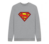 Superman Men's Official Shield Sweatshirt in Light Grey | Size: Small Superman Light Grey S