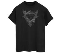 Superman Men's Wings Cotton Logo T-Shirt in Black | Size: 3XL Superman Black 3XL