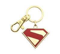 Superman Movie Logo Keychain - Gold & Red Enamel Collectible