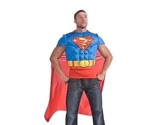 Superman Muscle Chest Top with Cape Costume, Red/Blue, One size