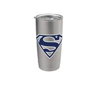 Superman Navy & White Shield T Shirt Stainless Steel Insulated Tumbler