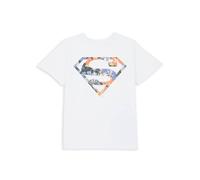 Superman Official DC Comics Original Floral Kids' T-Shirt - 9-10 Years in White | Size: YL Superman White YL