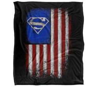 Superman Old Glory Shield Silky Touch Super Soft Throw Blanket 152 X 127 cm, White
